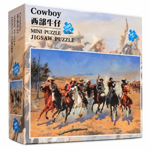 Cowboy 1000-Piece Micro Jigsaw Puzzle with Lettered Back, Full-Size Poster and Mesh Storage Bag 38 × 26 cm Educational Toy